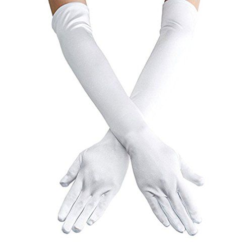 Satin White Gloves  