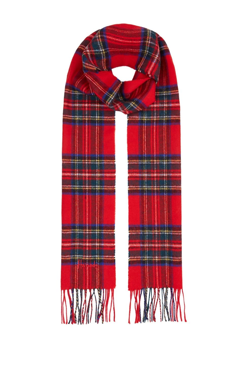 Fringed Check Wool Scarf, £30