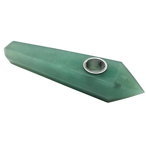 Green Aventurine Gemstone Pipe - The Prosperity Stone