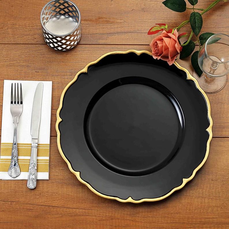 Black and Gold Party Plates