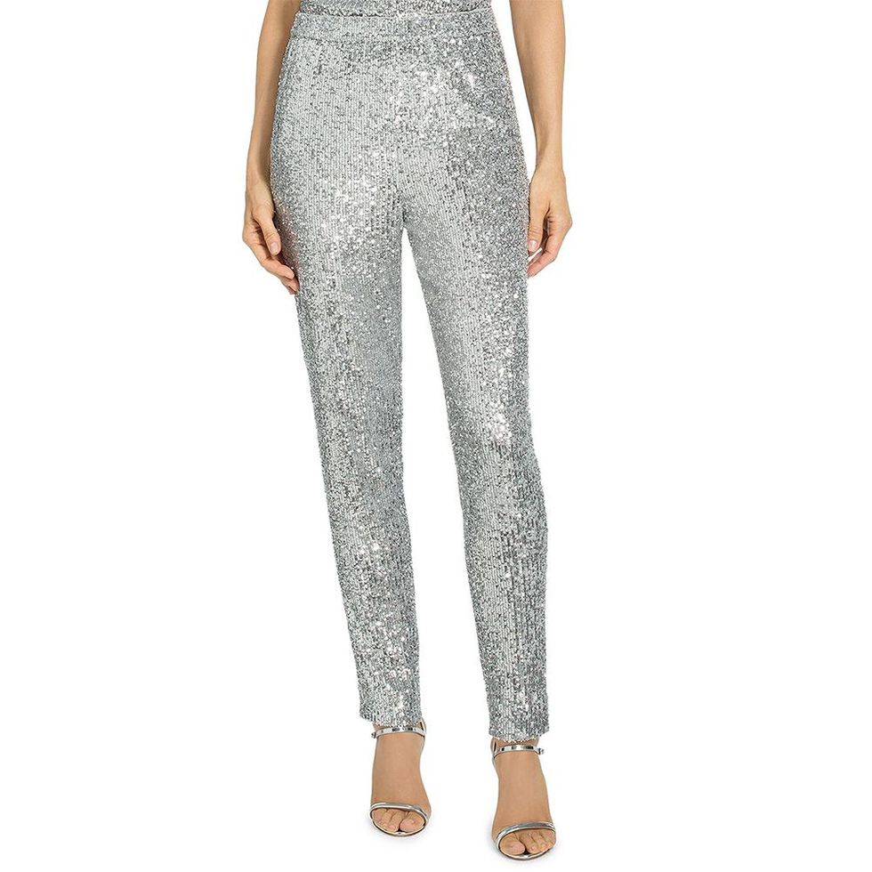 Sequined Mesh Pants