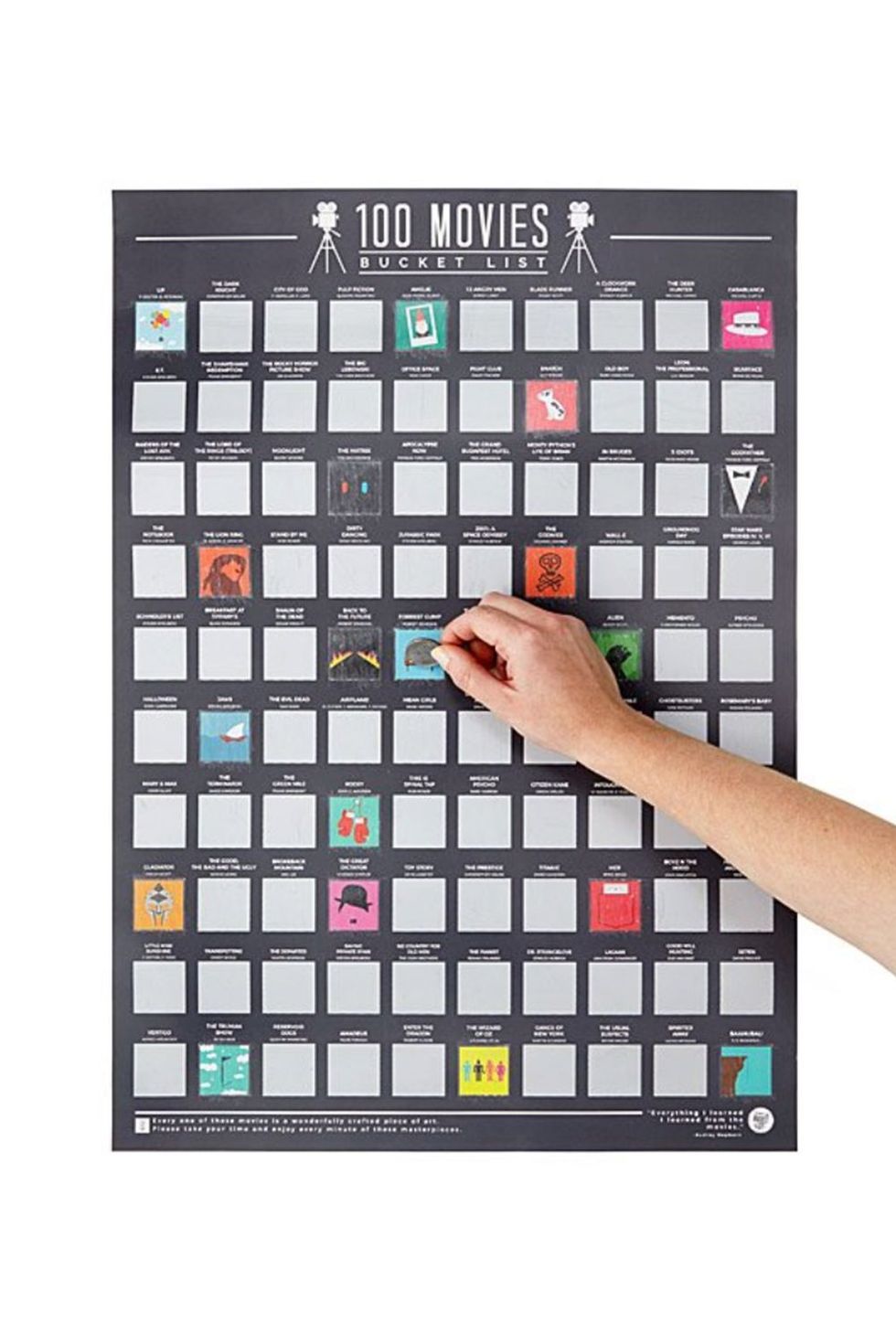 100 Movies Scratch-Off Poster 