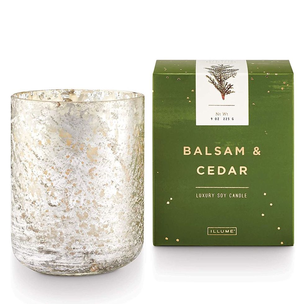 Illume Balsam & Cedar Scented Jar Candle with Glass Holder