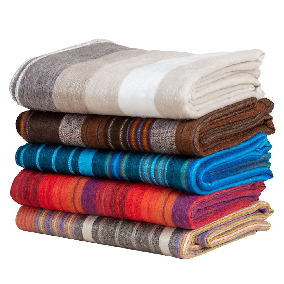Striped Alpaca Wool-Blend Throw Blanket