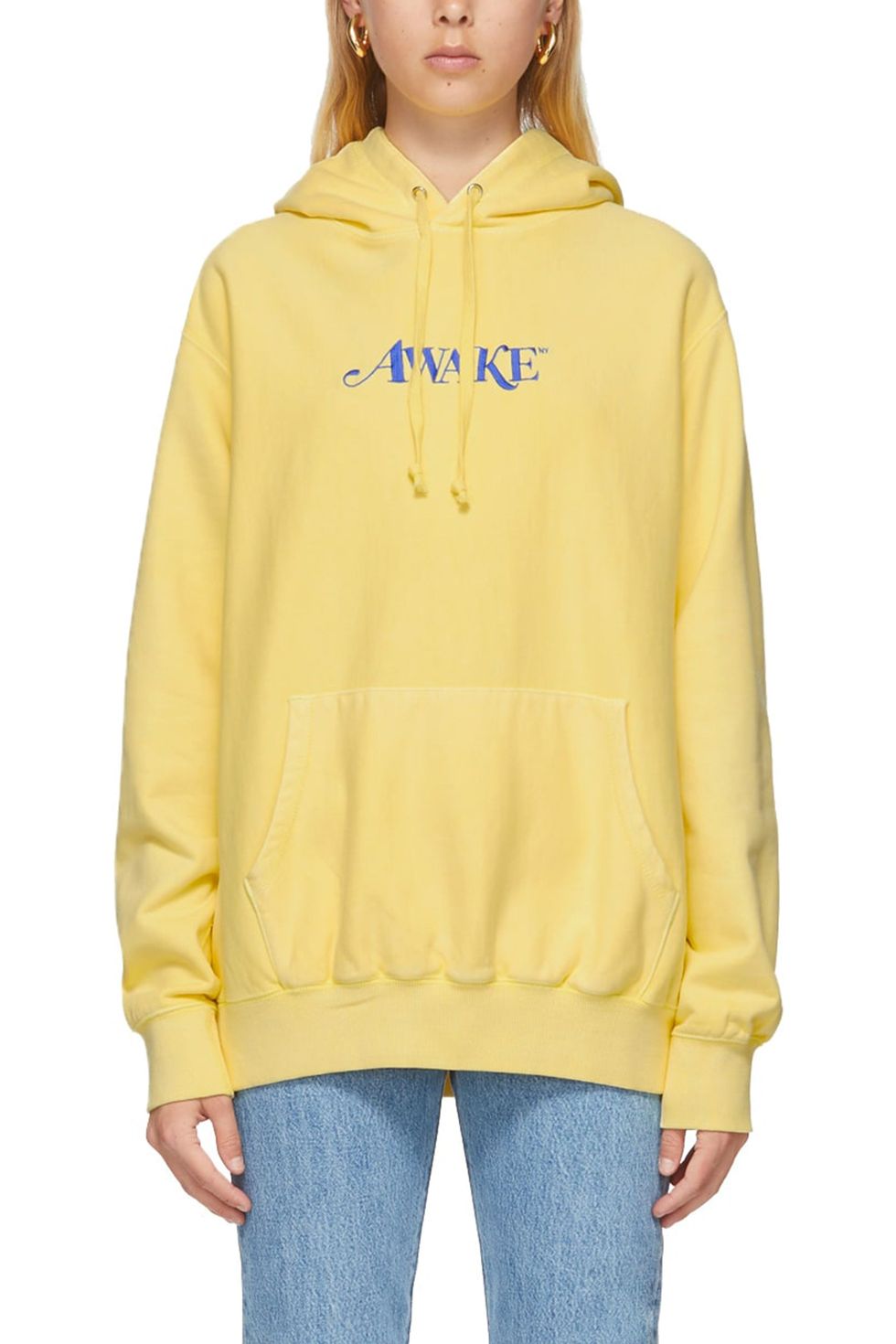 Yellow Embroidered Logo Hoodie
