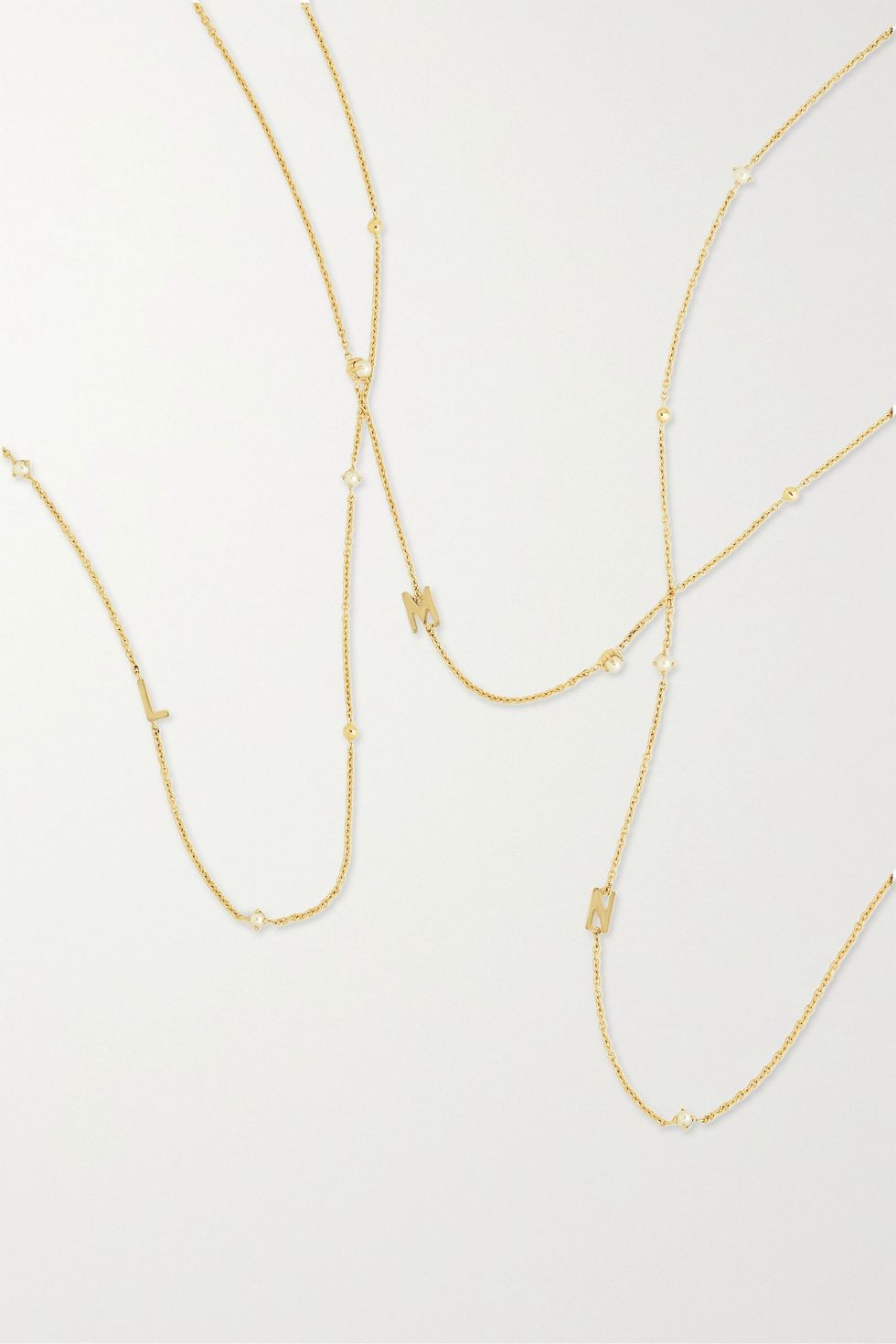 Initial 14-karat gold pearl necklace