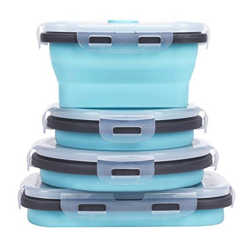 Collapsible food storage containers, set of 4