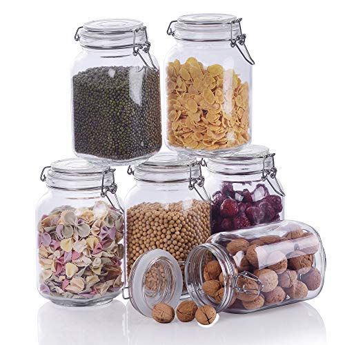 Glass jars, set of 6