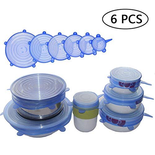 Silicone stretch lids, pack of 6