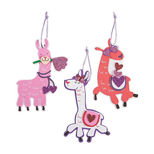 Llama Valentine Card Ornaments