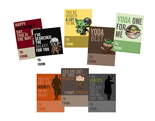 Mandalorian Valentine's Day Cards