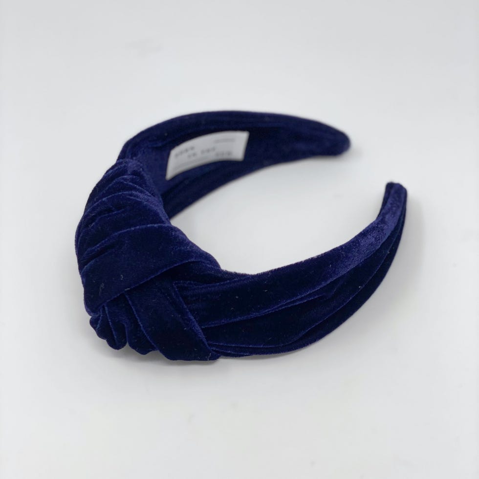High Knot Velvet Navy Headband 