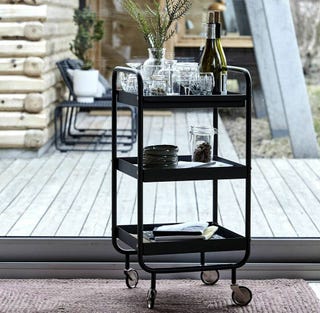 Black Steel Bar Trolley