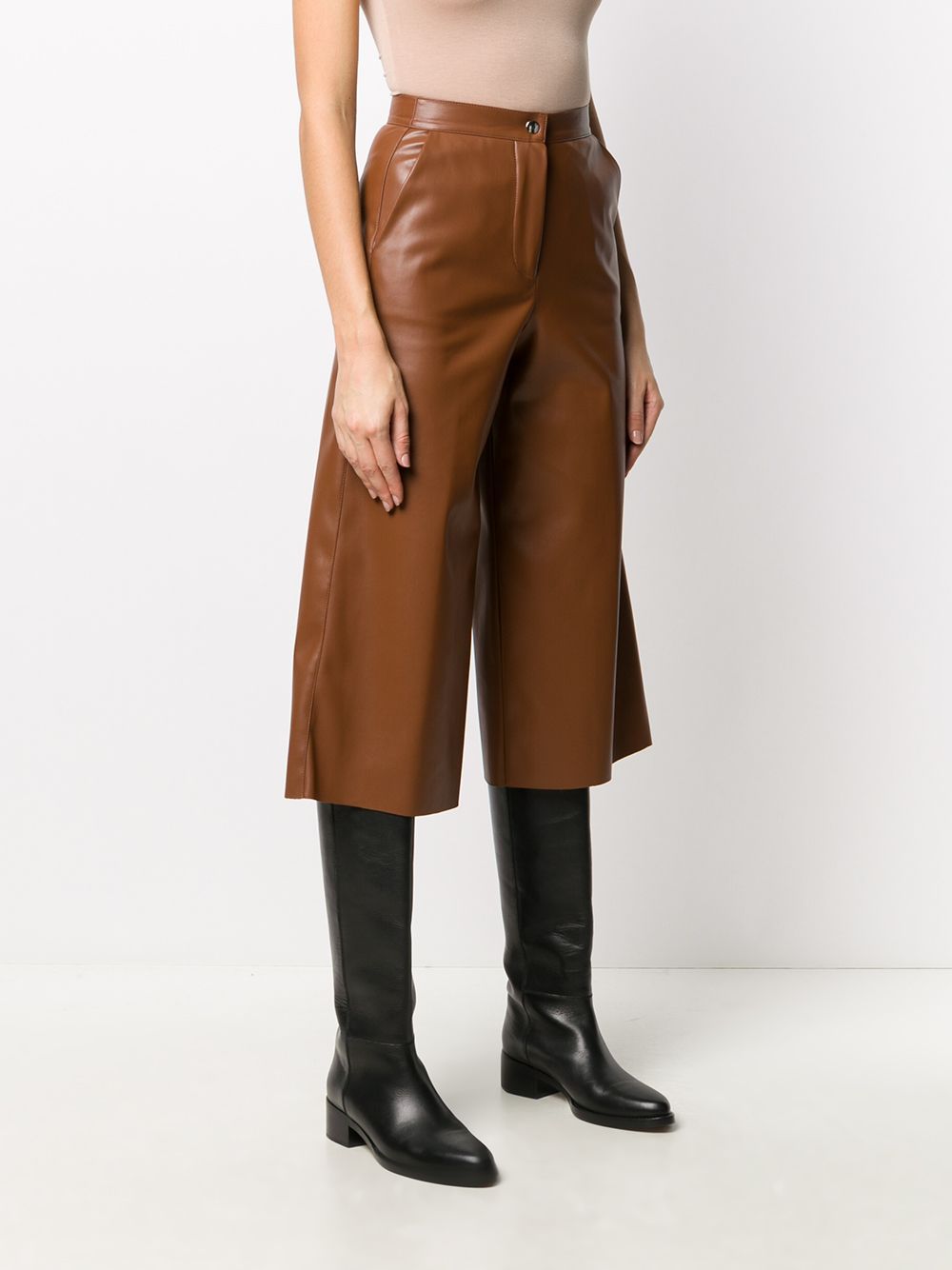 wide leg trousers with boots