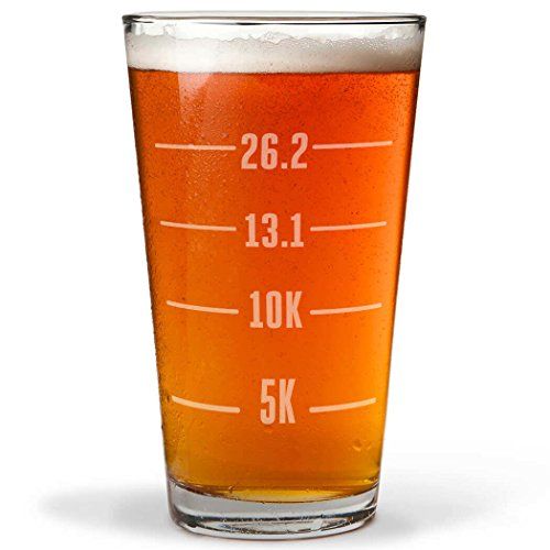 Gone For a Run Runner’s Measurements Engraved Beer Pint Glass
