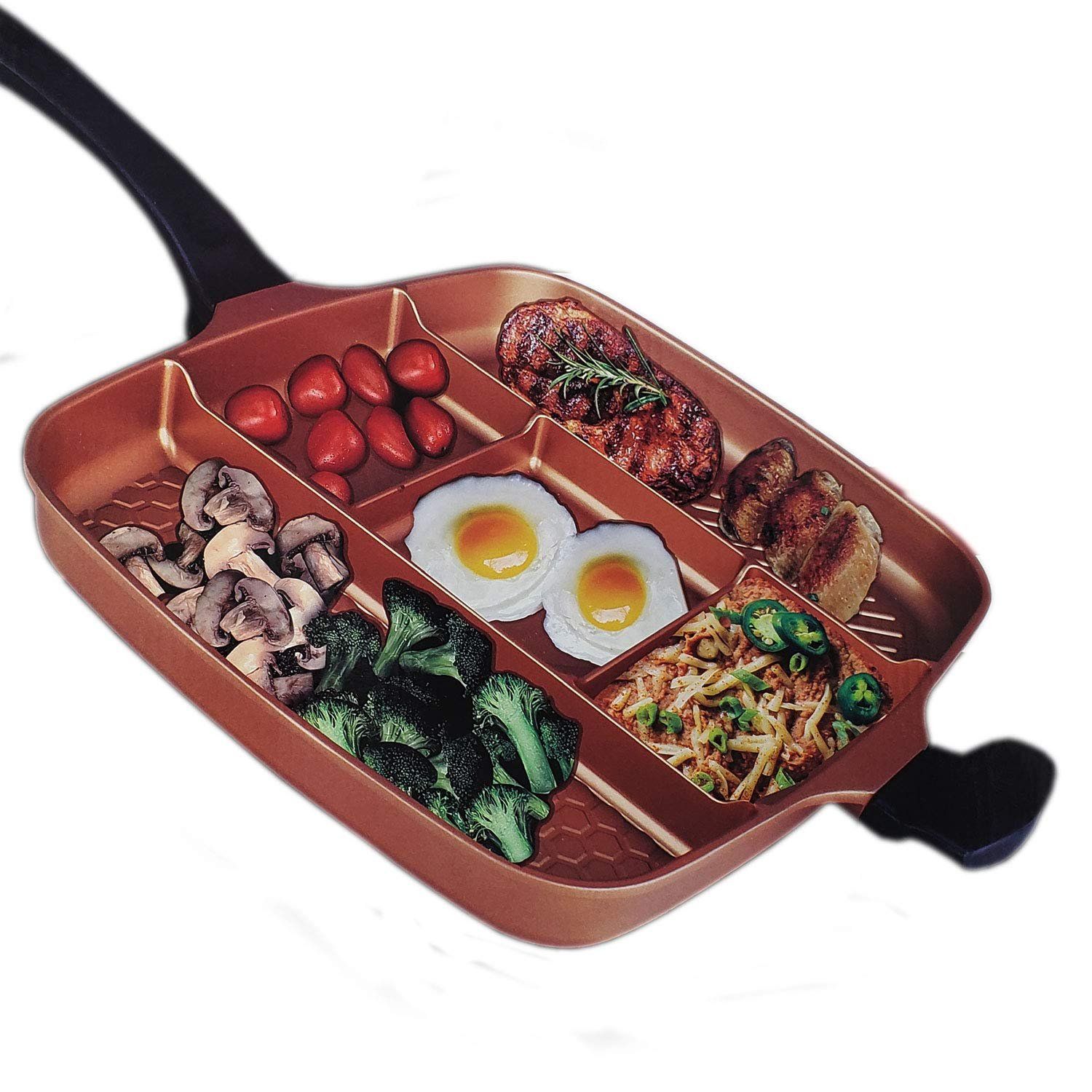 Sectioned frying shop pan