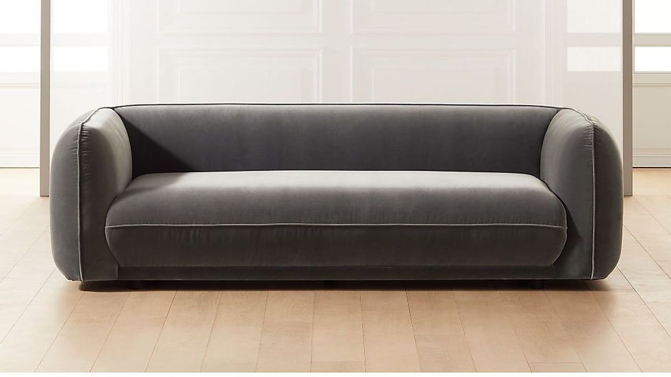 Valmar Grey Velvet Sofa