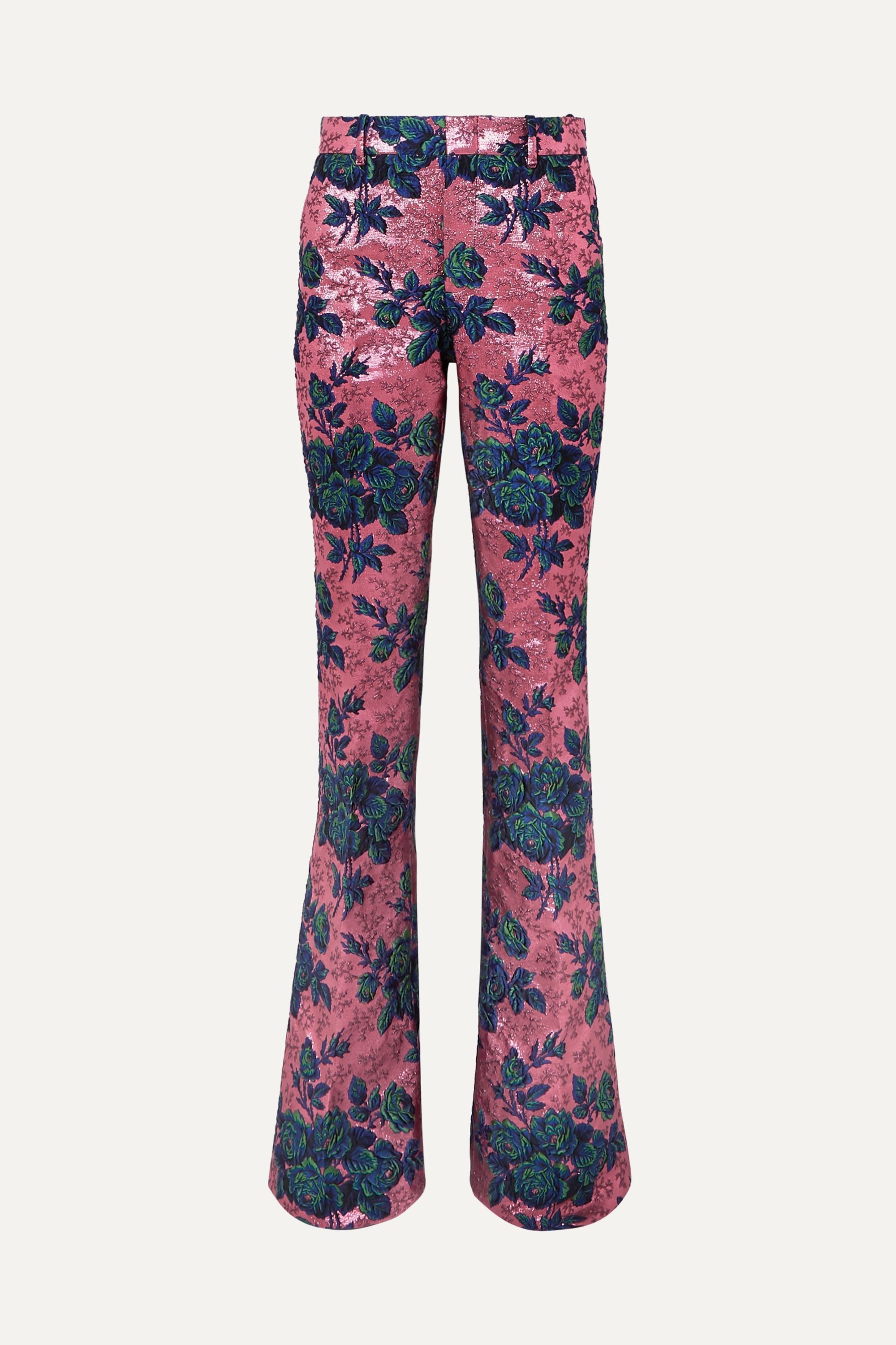Floral Brocade Flared Pants
