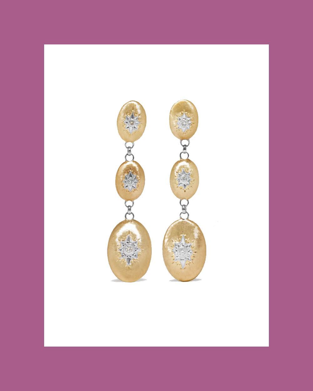 Macri 18-Karat Yellow and White Gold Diamond Earrings