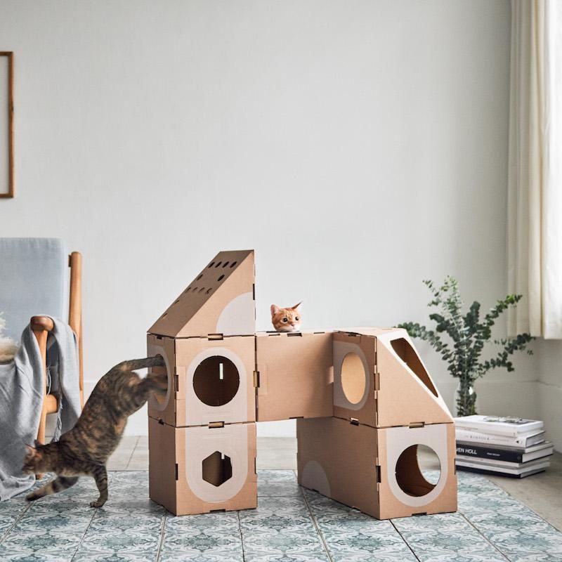 貓奴聖誕禮物推薦５：貓室6件組 積木式貓屋