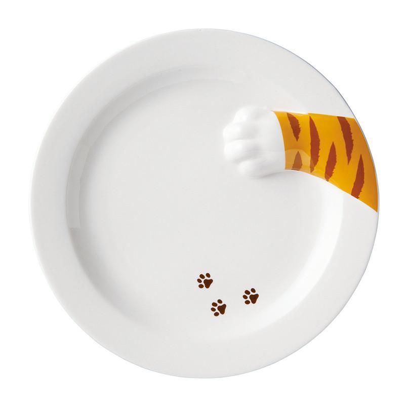 貓奴聖誕禮物推薦１７：橘貓偷食圓形餐盤