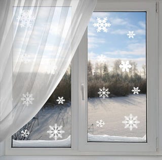 Set Of 20 Festive Snowflake Window Stickers