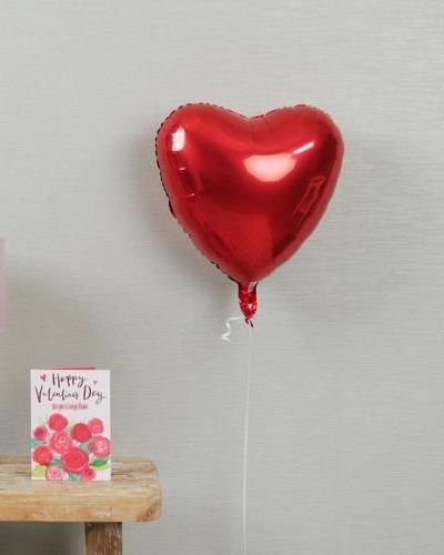 Single Red Heart Balloon