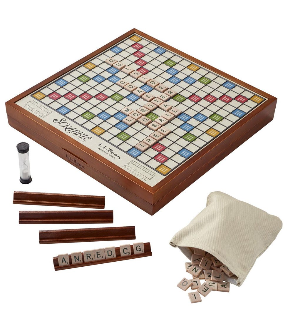 Deluxe Wood Scrabble Set