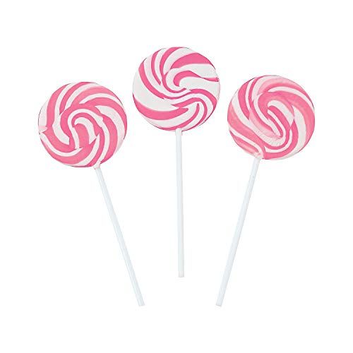 Pink and White Swirl Lollipop