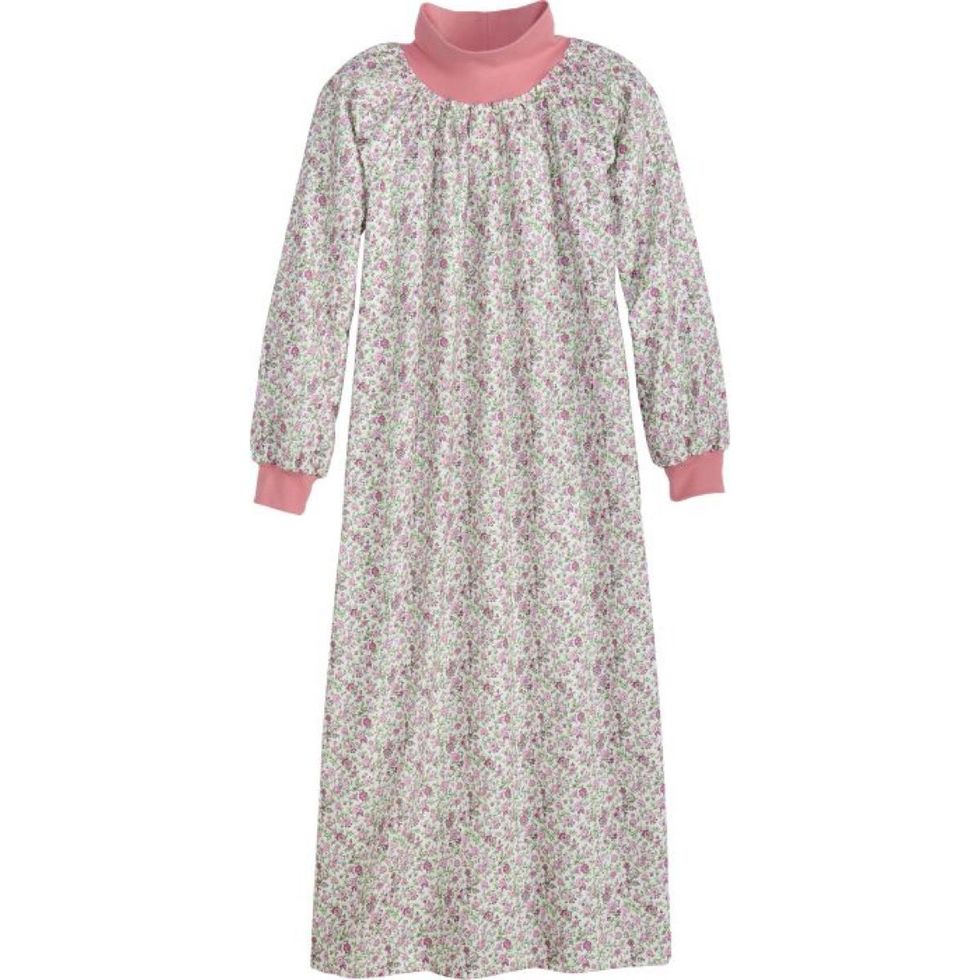 Portuguese Flannel Mock-Neck Popover Nightgown