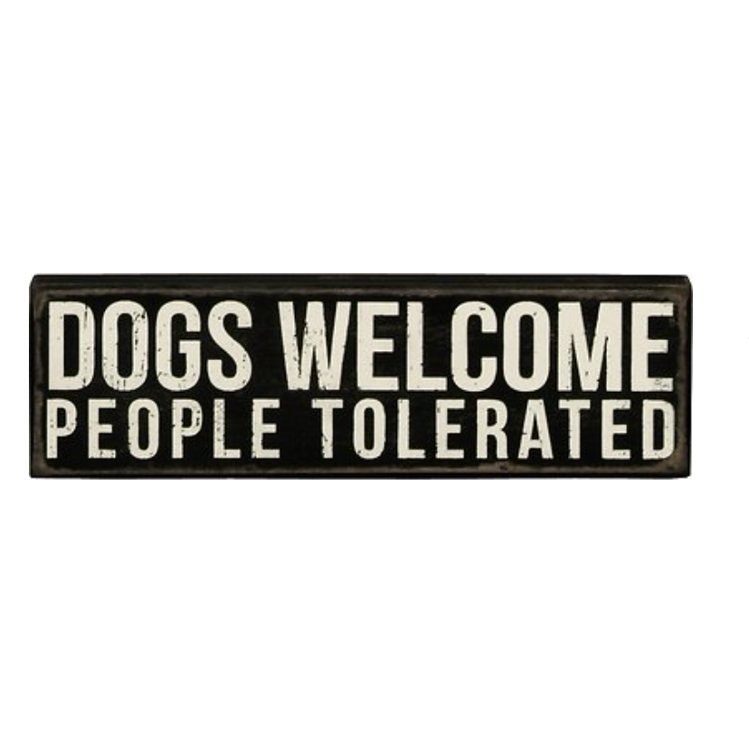PEOPLE TOLERATED Large Throw Pillow DOGS WELCOME 25" x 15" Primitives by Kathy 