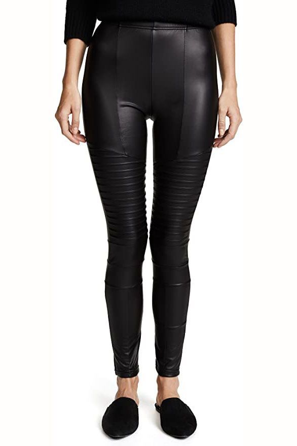 Black Vegan Leather Leggings - Moto Leggngs - Faux Leather Pants