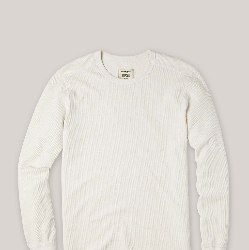 Men's Thermal Shirt Long Sleeve Medium Weight Waffle Knit Warm Layering