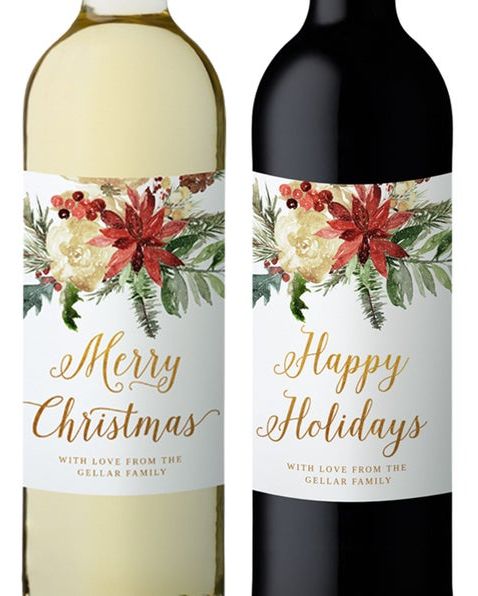 Printable Christmas Wine Bottle Labels