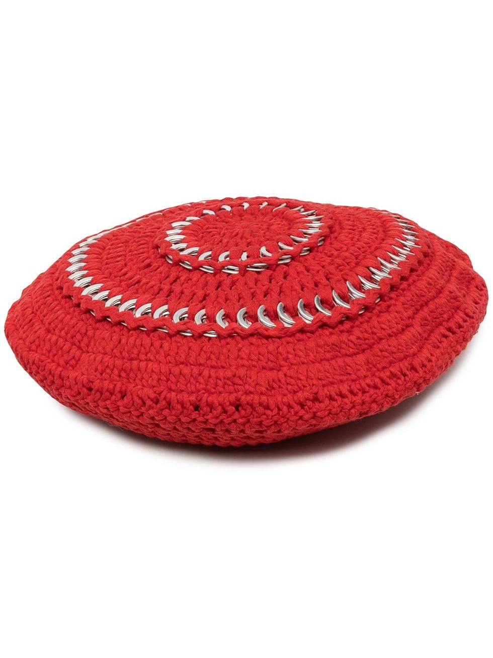 聖誕節交換禮物推薦「毛帽」：Ganni 金屬環圈裝飾針織貝雷帽