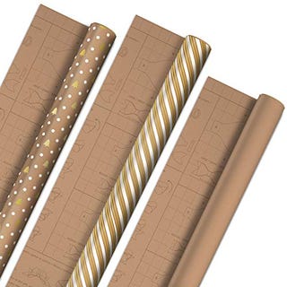 Papier do pakowania z szablonami kokardek DIY