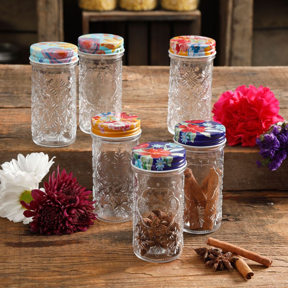 The Pioneer Woman Floral Spice Jars, Set of 6