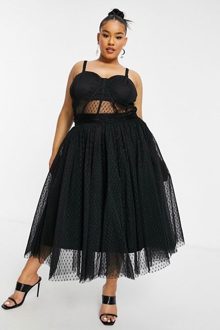 Lace & Beads Plus exclusive prom midi dress