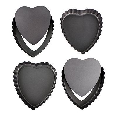 Webake Mini Heart-Shaped Tart Pans (Set of 4)