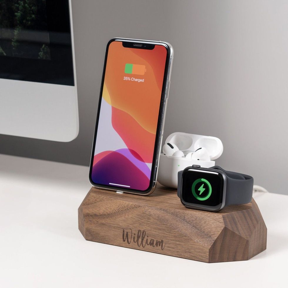 Personalized Wooden Charger Dock