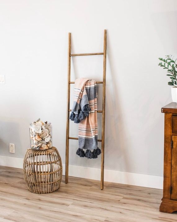 Modern Customizable Pine Farmhouse Blanket Ladders