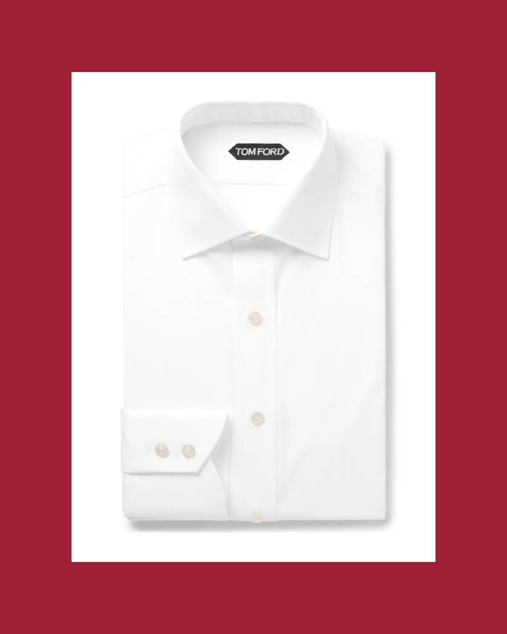 White Slim Fit Cutaway Collar Cotton Poplin Shirt