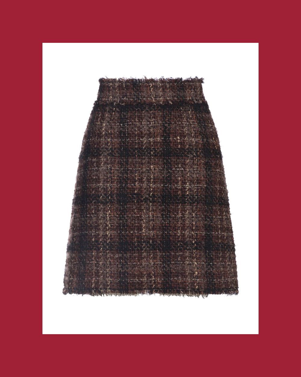 Short Skirt in Tartan Tweed