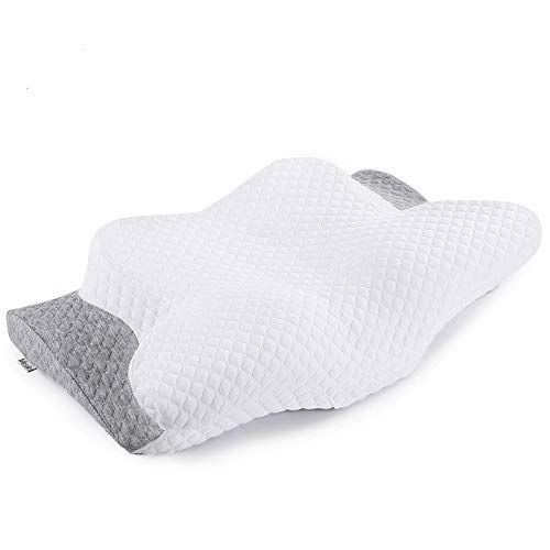 Misiki Memory Foam Pillow Orthopedic Pillow, Contour Pillows for Neck Pain, Cervical Support Pillow for Sleeping, Ergonomic Pillow for Side Sleepers, Back and Stomach Sleep