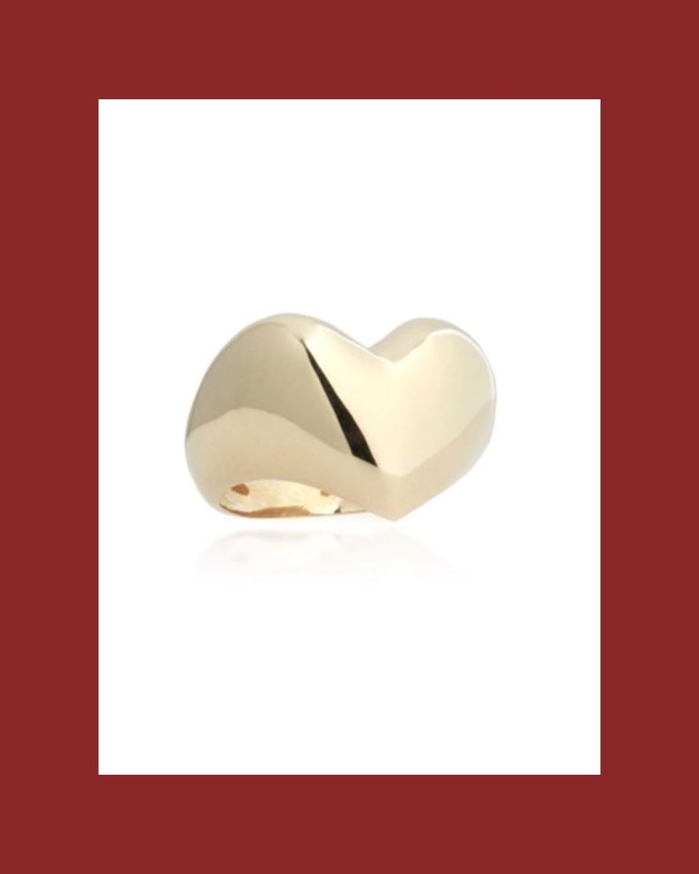 Puffed Heart 14K Yellow Gold Ring