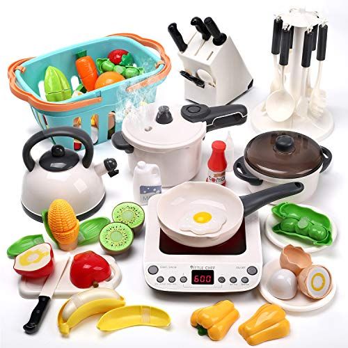 2021 Kitchen Playset Microwave Toys Learning Pretend Play Cooking Se 