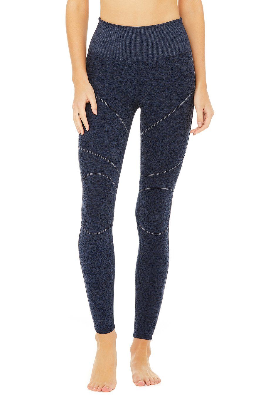 Blue High-Rise Leggings by Alo on Sale