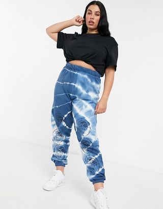 Relaxed joggers with dance print in tie dye co-ord