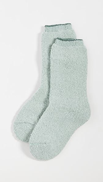 淺藍綠絨毛襪
