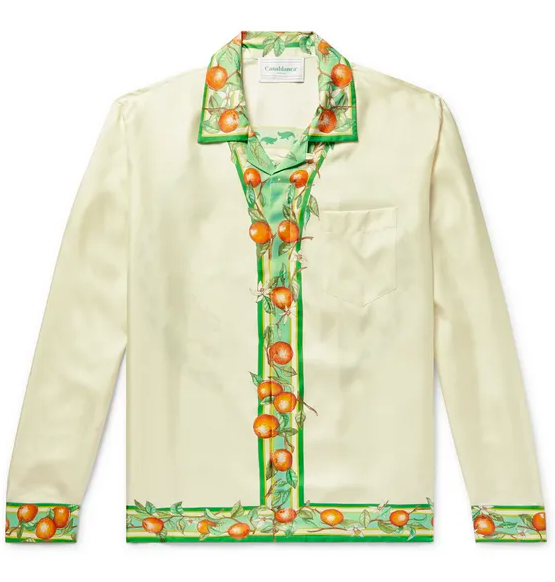 Casablanca Camp-Collar Printed Silk-Twill Shirt